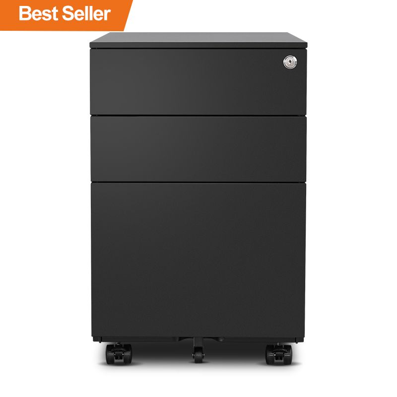 3抽侧拉活动柜-黑色