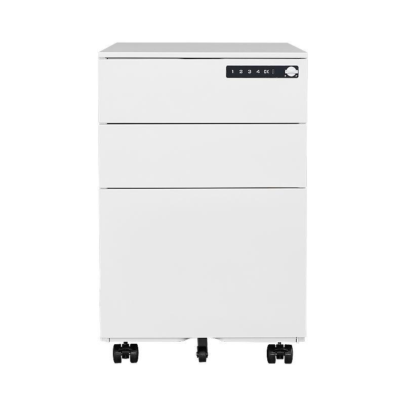 3抽白色侧拉-密码锁